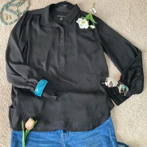 Banana Republic Black Collared Blouse